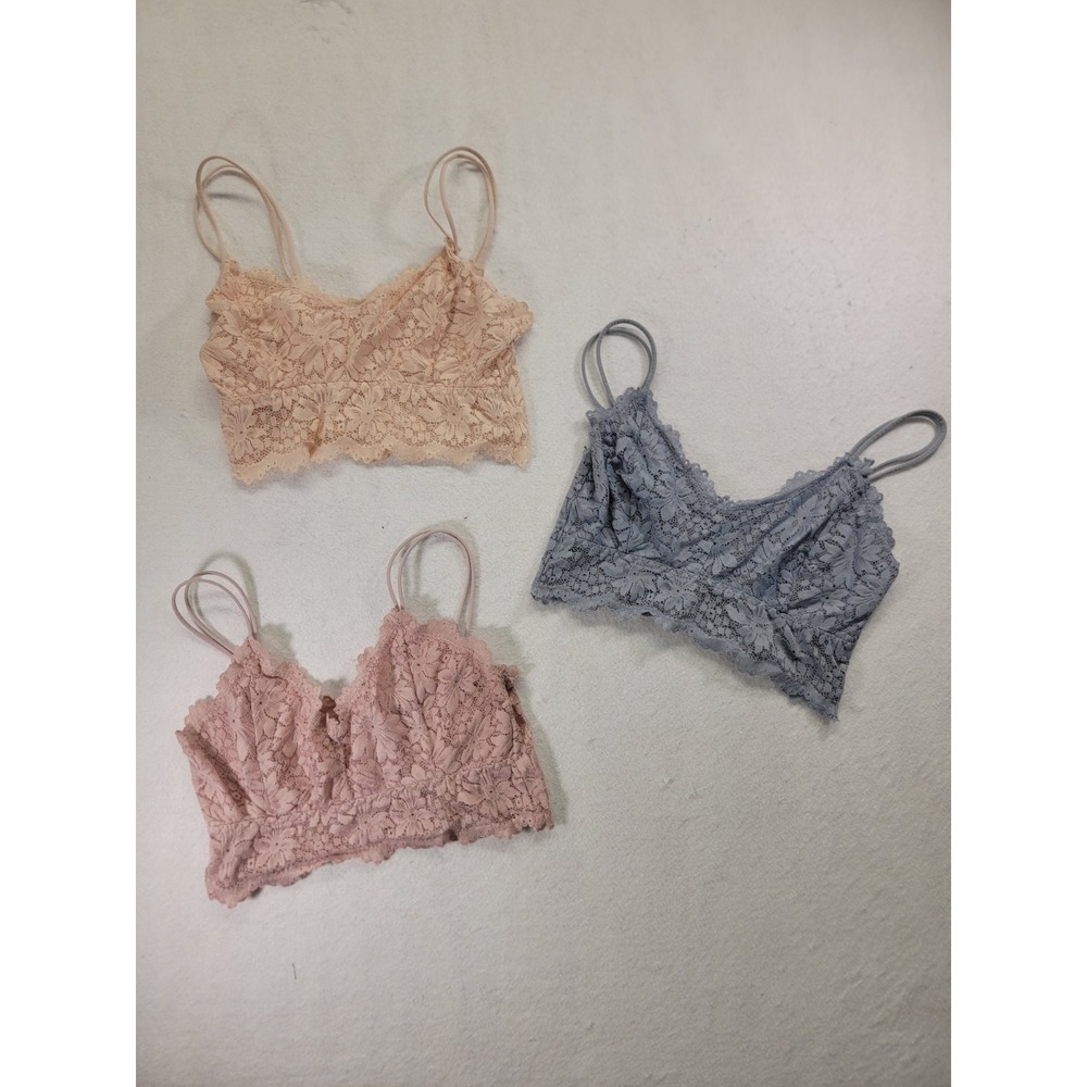 Duufin Women Bras Wireless Floral Lace Bralette Size‎ Medium lot of 3